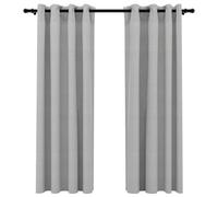 Vidaxl Rideaux Occultants Aspect Lin Avec ?illets 2 Pcs Gris 140x175cm