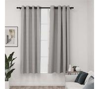 vidaXL Rideaux occultants Aspect lin avec œillets 2 pcs Gris 140x175cm Gris G