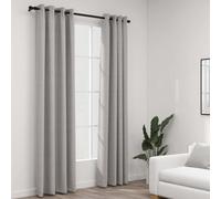 Vidaxl Rideaux Occultants Aspect Lin Avec ?illets 2 Pcs Gris 140x245cm