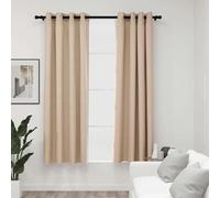 Vidaxl Rideaux Occultants Aspect Lin Avec ?illets 2pcs Beige 140x175cm