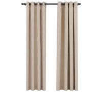 Vidaxl Rideaux Occultants Aspect Lin Avec ?illets 2pcs Beige 140x225cm