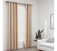 Vidaxl Rideaux Occultants Aspect Lin Avec ?illets 2pcs Beige 140x245cm