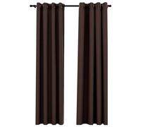 Vidaxl Rideaux Occultants Aspect Lin Avec ?Illets 2pcs Taupe 140x225cm