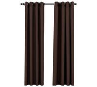 Vidaxl Rideaux Occultants Aspect Lin Avec ?Illets 2pcs Taupe 140x225cm