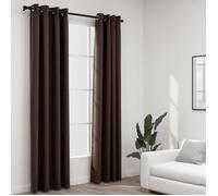vidaXL Rideaux occultants Aspect lin avec œillets 2 pcs 140x245 cm Taupe