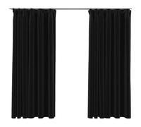 vidaXL Rideaux occultants Aspect Lin Crochet 2pcs Anthracite 140x175cm