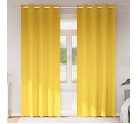 vidaXL Rideaux occultants avec anneaux 2 pc Jaune moutarde Polyester 4107397