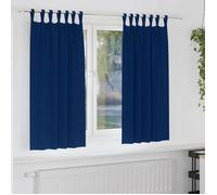 Vidaxl Rideaux Avec Des Rideaux 2 Pcs Bleu Foncé Polyester