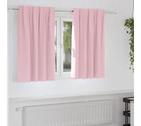 Vidaxl Rideaux Occultants Avec Anneaux 2 Pcs Rose Bébé 140 X 140 Cm