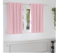 vidaXL Rideaux occultants avec anneaux 2 pcs Rose bébé 140 x 140 cm 4107518