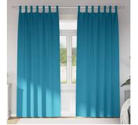 vidaXL Rideaux occultants avec anneaux 2 pcs Turquoise 245 x 140 cm 4107641