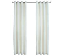 Vidaxl Rideaux Occultants Avec Anneaux 2 Pcs Velours Crème 140x175 Cm