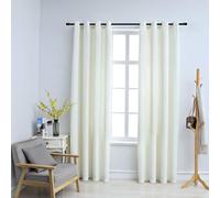 Vidaxl Rideaux Occultants Avec Anneaux 2 Pcs Velours Crème 140x225 Cm