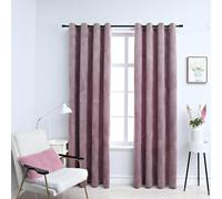 2x Rideaux Occultants avec Anneaux Velours Crème 140x225 cm Chambre vidaXL