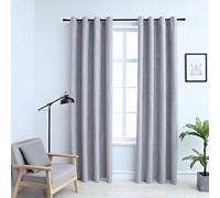Vidaxl Rideaux Occultants Avec Anneaux En Métal 2 Pcs Gris 140x225 Cm