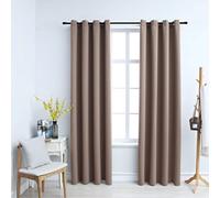 Vidaxl Rideaux Occultants Avec Anneaux En Métal 2 Pcs Taupe 140x245 Cm