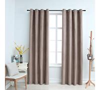 Vidaxl Rideaux Occultants Avec Anneaux En Métal 2 Pcs Taupe 140x245 Cm