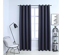 Vidaxl Rideaux Occultants Avec Anneaux Mã©Tal 2pcs Anthracite 140x175cm