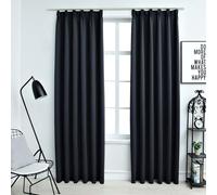 Vidaxl Rideaux Occultants Avec Crochets 2 Pcs Anthracite 140x225 Cm