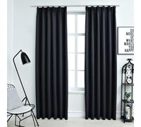 Vidaxl Rideaux Occultants Avec Crochets 2 Pcs Anthracite 140x245 Cm