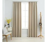Vidaxl Rideaux Occultants Avec Crochets 2 Pcs Beige 140x225 Cm