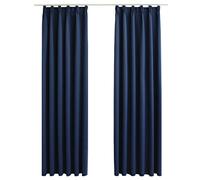 Vidaxl Rideaux Occultants Avec Crochets 2 Pcs Bleu 140x225 Cm