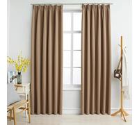 Vidaxl Rideaux Occultants Avec Crochets 2 Pcs Taupe 140x175 Cm