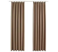 vidaXL Rideaux occultants 2 pièces à œillet avec crochets Taupe 140x175 cm