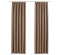 Vidaxl Rideaux Occultants Avec Crochets 2 Pcs Taupe 140x245 Cm