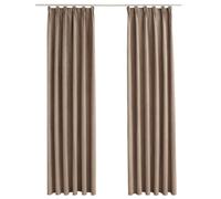 Vidaxl Rideaux Occultants Avec Crochets 2 Pcs Taupe 140x245 Cm