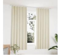 Vidaxl Rideaux Occultants Avec Crochets 2 Pcs Velours Crã¿Me 140x175 Cm