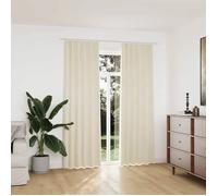 Gordijnen verduisterend 2 st met haken 140x225 cm fluweel crÃme134517