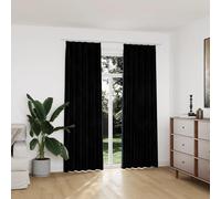 Vidaxl Rideaux Occultants Avec Crochets 2 Pcs Velours Noir 140x225 Cm