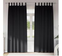 Vidaxl Rideaux Avec Des Rideaux 2 Pcs Noir Polyester