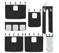 vidaXL Rideaux pour lit mezzanine avec tour blanc et noir polyester
