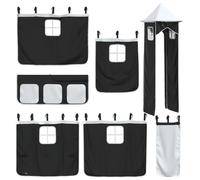 vidaXL Rideaux pour lit Mezzanine avec Tour Blanc et Noir Polyester