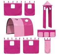 vidaXL Rideaux pour lit Mezzanine Enfant, Rose, avec Tunnel et Tour, Rideau occultant, Baldaquin, Rideau de confidentialité sous Le lit, Tente de Jeu, Décoration Chambre Enfant