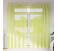VIDAXL Rideaux voilage 2 pcs Vert pomme 140 x 225 cm à pattes, semi-transparents 100% polyester