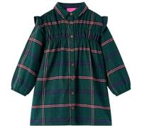vidaXL Robe pour Enfants à Manches Longues et Volants Vert foncé 116