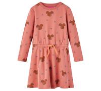 vidaXL Robe pour Enfants Vêtement Manches Longues Imprimé Écureuils Rose Vieux 104