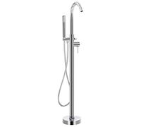 vidaXL Robinet de Baignoire sur Pied Douche Mitigeur Douchette Salle de Bain Maison Fixation au Sol Autoportant Acier Inoxydable 118,5 cm