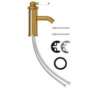 vidaXL Robinet de lavabo de salle de bain Doré 130x180 mm