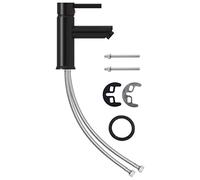 vidaXL Robinet de Lavabo de Salle de Bain Robinet d'Evier Mitigeur de Salle de Bain Mitigeur de Salle d'Eau Maison Intérieur Noir 130x176 mm