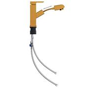 vidaXL Robinet de Lavabo Rétractable de Salle de Bain Mitigeur de Lavabo Mitigeur de Salle de Bain Finition Maison Intérieur Finition Dorée 157x172 mm