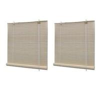 vidaXL Stores à rouleau Bambou naturel 2 pièces 120 x 160 cm 278742