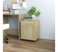 Vidaxl Armoire À Roulettes Chêne Sonoma 45x38x54 Cm Aggloméré Multicolore