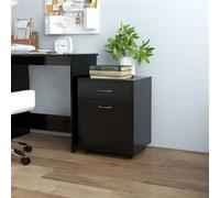 Vidaxl Armoire À Roulettes Noir 45x38x54 Cm Aggloméré Noir