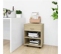 Vidaxl Armoire À Roulettes Chêne Sonoma 46x36x59 Cm Bois D'ingénierie Multicolore