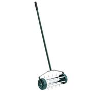 Vidaxl Roller À Gazon Tiré Avec Des Pinces Aérateur Vert 127,5 X 44 Cm