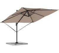 vidaXL Roma Parasol Taupe 286 x 285 x 265 cm Polyester, aluminium